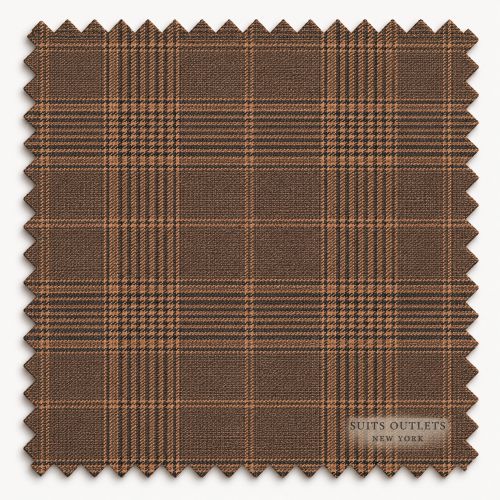 Chestnut men's regular-fit three-piece suit glen plaid fabric swatch
