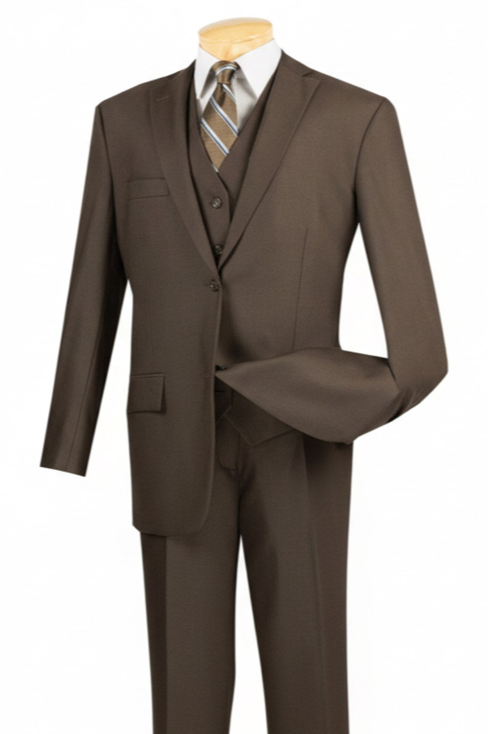 Morgan Collection - Regular Fit 3 Piece Suit 2 Button Brown