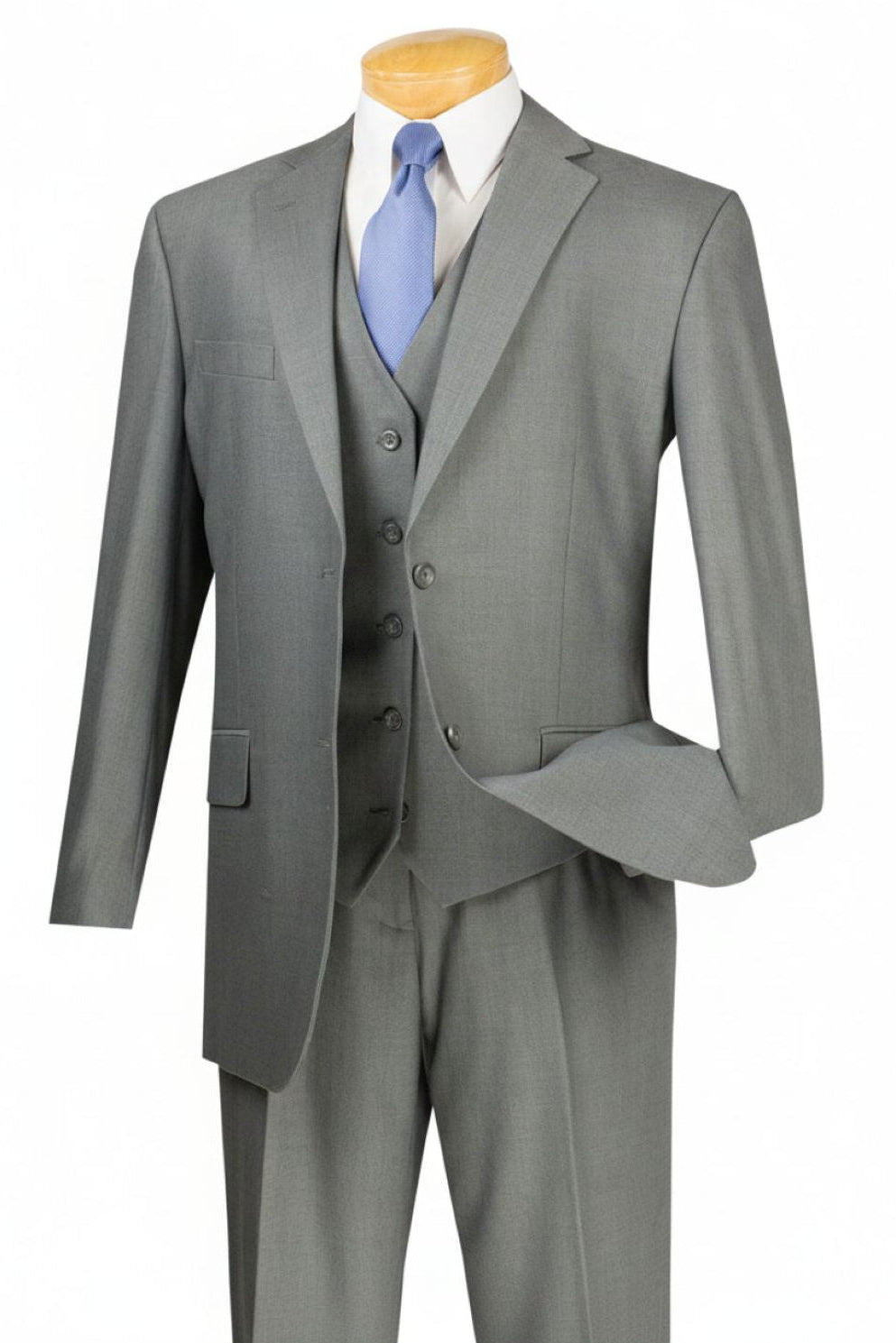 Morgan Collection - Regular Fit 3 Piece Suit 2 Button Medium Gray