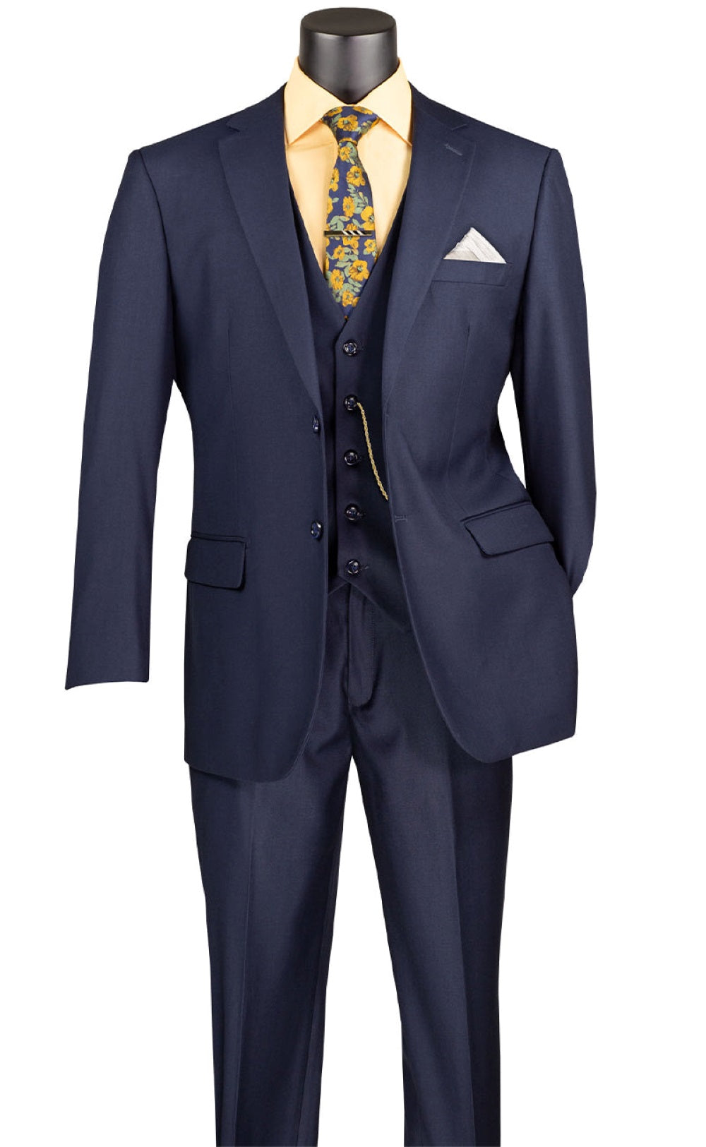 Morgan Collection - Regular Fit 3 Piece Suit 2 Button Navy
