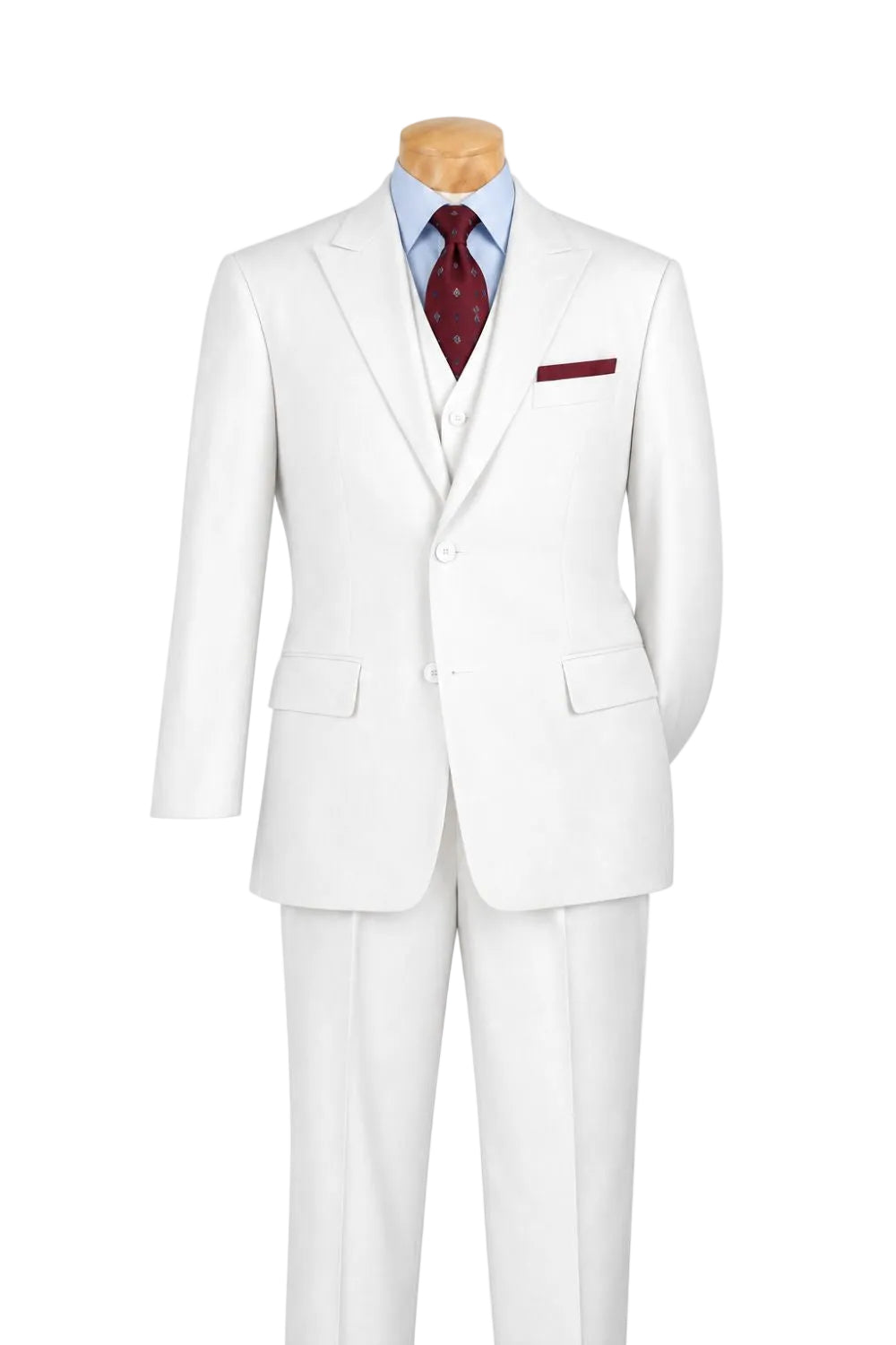 Morgan Collection - Regular Fit 3 Piece Suit 2 Button White