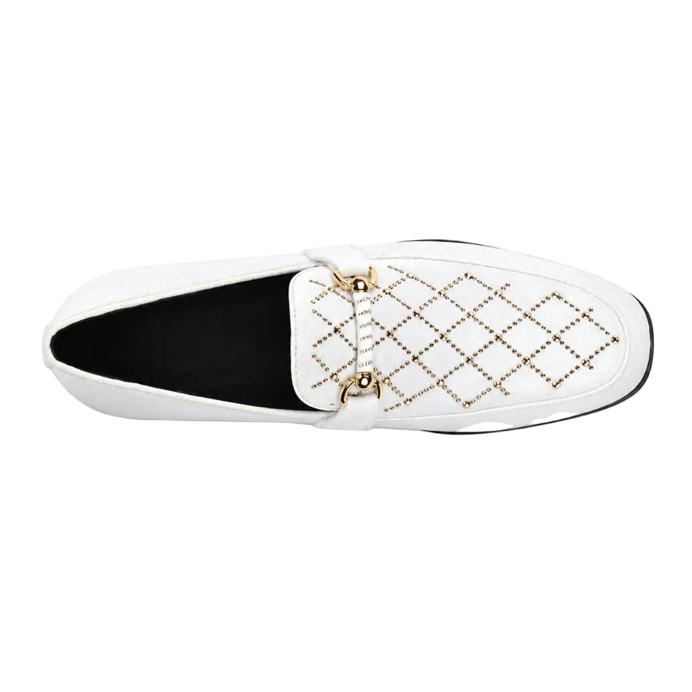 Black and white sneaker with a star design on a white background