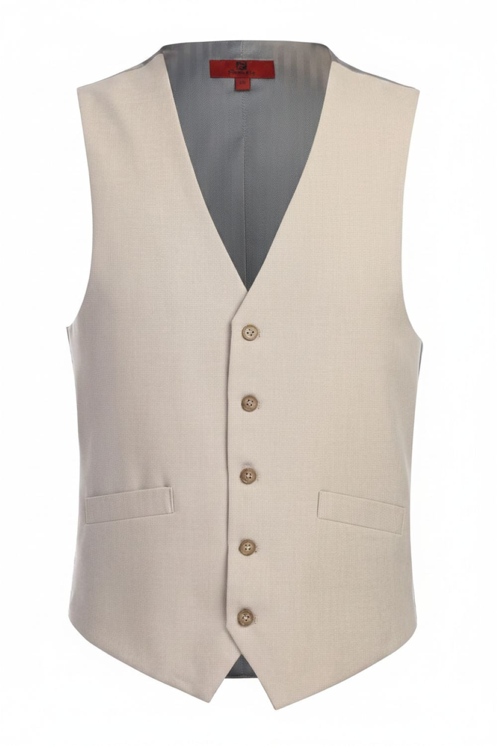 Vanderbilt Collection - Classic Dress Vest 5 Buttons Regular Fit In Tan