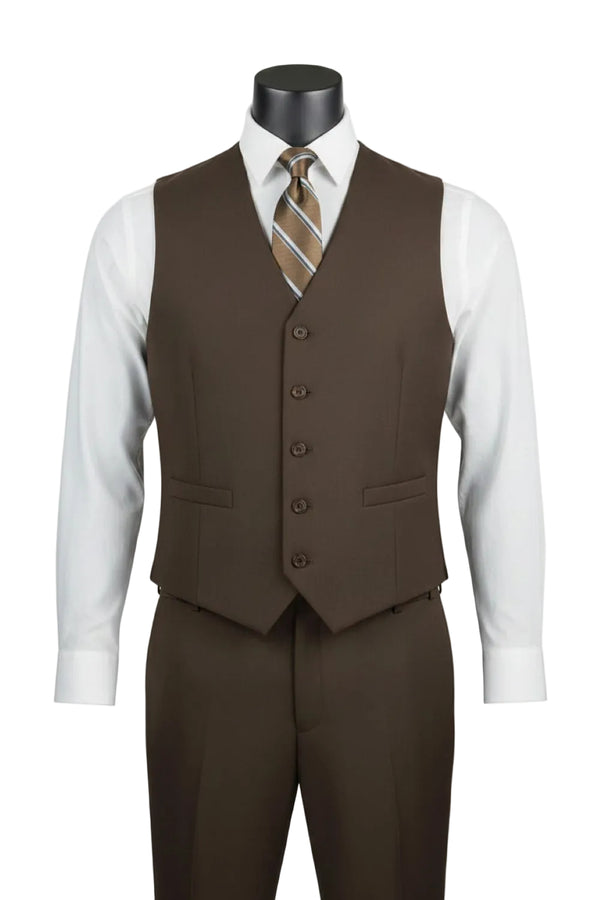Morgan Collection - Regular Fit 3 Piece Suit 2 Button Brown | Suits ...