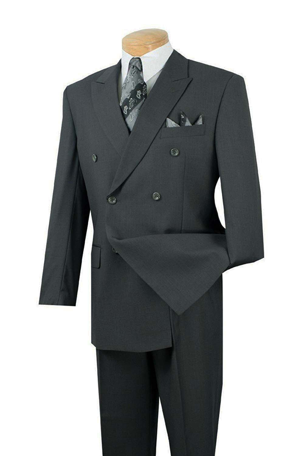 Atlantis Collection - Charcoal Regular Fit Double Breasted 2 Piece Suit