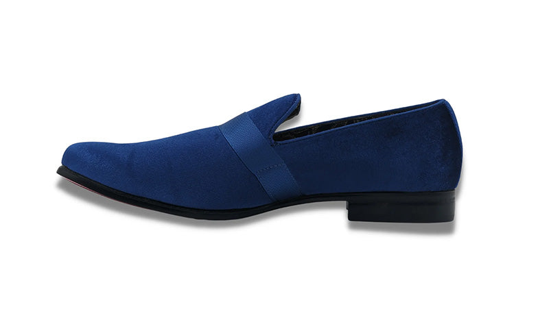 Cobalt Blue Solid Velvet Loafer