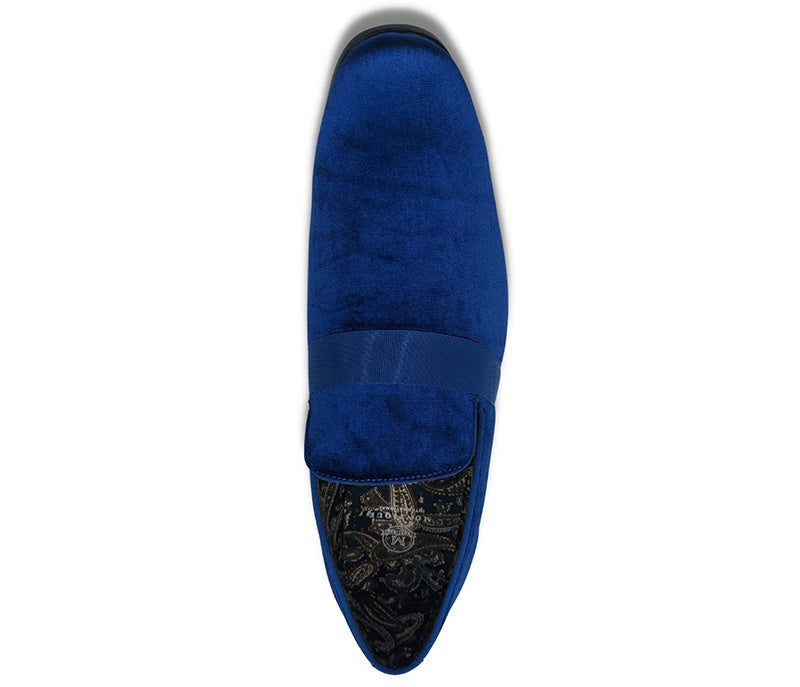 Cobalt Blue Solid Velvet Loafer