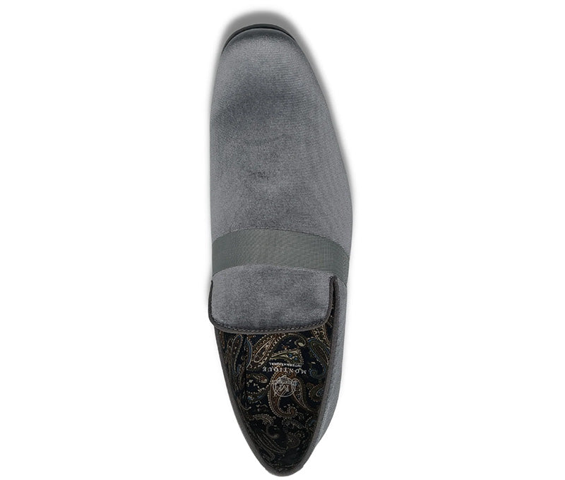 Gray Solid Velvet Loafer