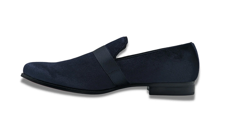 Navy Solid Velvet Loafer