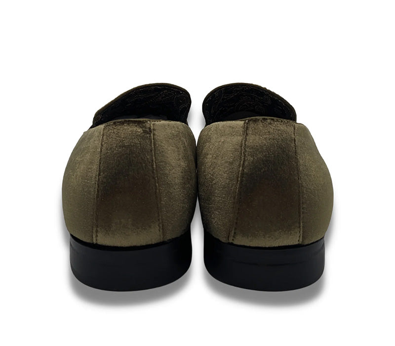 Olive Solid Velvet Loafer