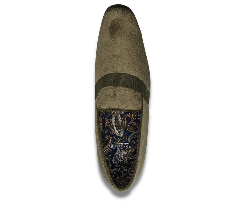 Olive Solid Velvet Loafer