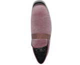 Pink Solid Velvet Loafer