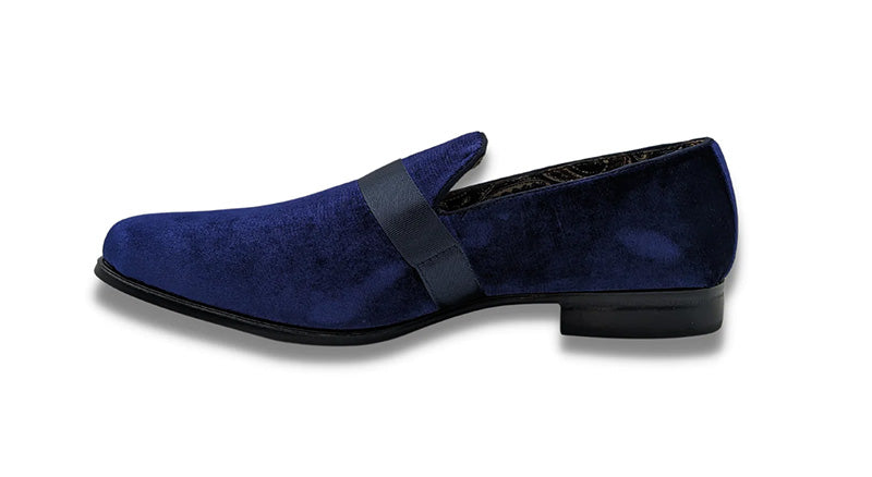 Purple Solid Velvet Loafer