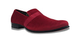 Red Solid Velvet Loafer