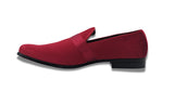 Red Solid Velvet Loafer
