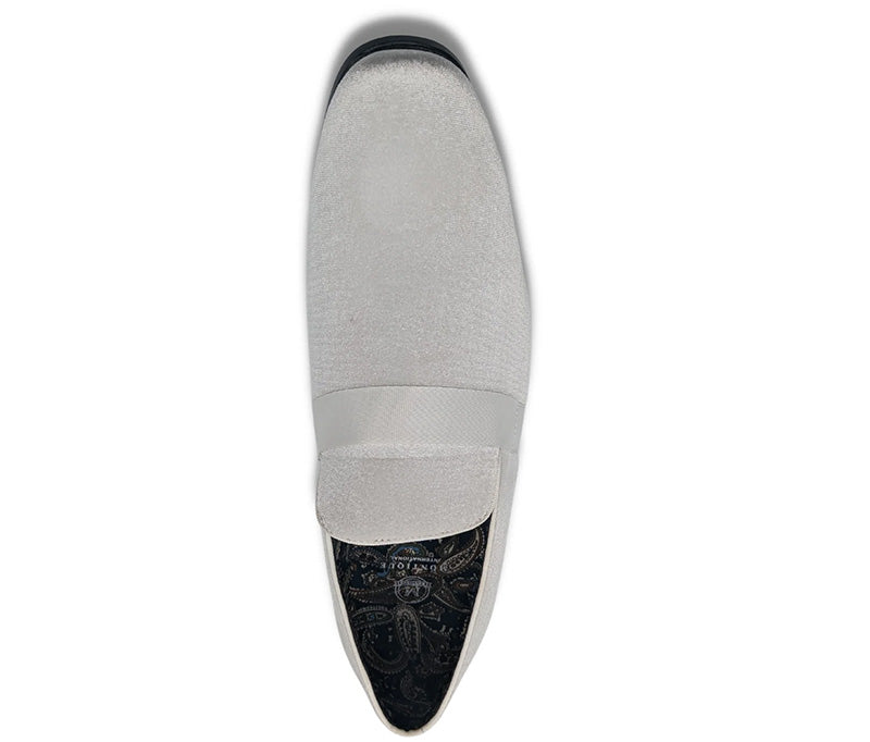 White Solid Velvet Loafer