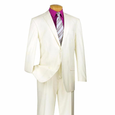 Regular Fit Suit 2 Button 2 Piece In Ivory 