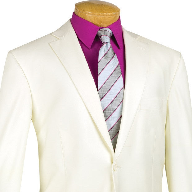Regular Fit Suit 2 Button 2 Piece in Ivory