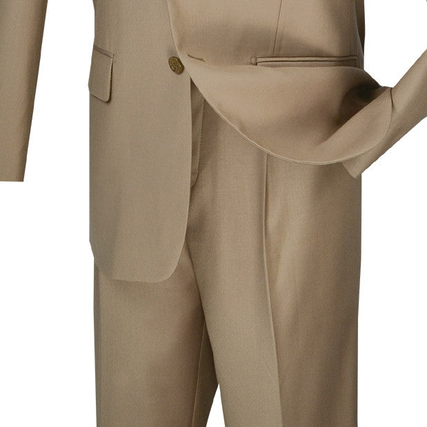 Regular Fit Suit 2 Button 2 Piece in Khaki