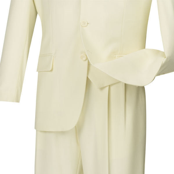 Avalon Collection - Regular Fit Men's Suit 3 Button 3 Piece Ivory