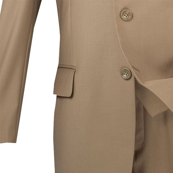 Avalon Collection - Regular Fit Men's Suit 3 Button 3 Piece Khaki