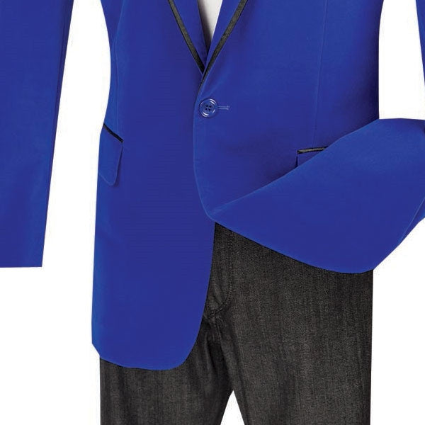 Velvet Regular Fit Men's Blazer in Royal Blue