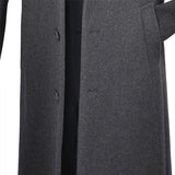 Milan Collection - Wool and Cashmere Regular Fit Dress Top Coat 48" Long in Charcoal