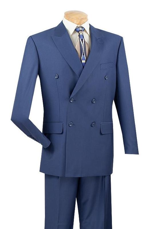 Ramses Collection - Double Breasted 2 Piece Suit Regular Fit in Blue