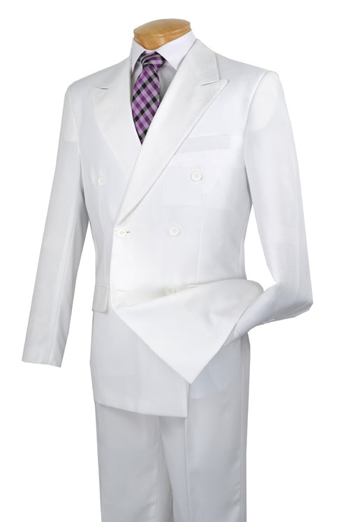 Atlantis Collection - White Regular Fit Double Breasted 2 Piece Suit ...