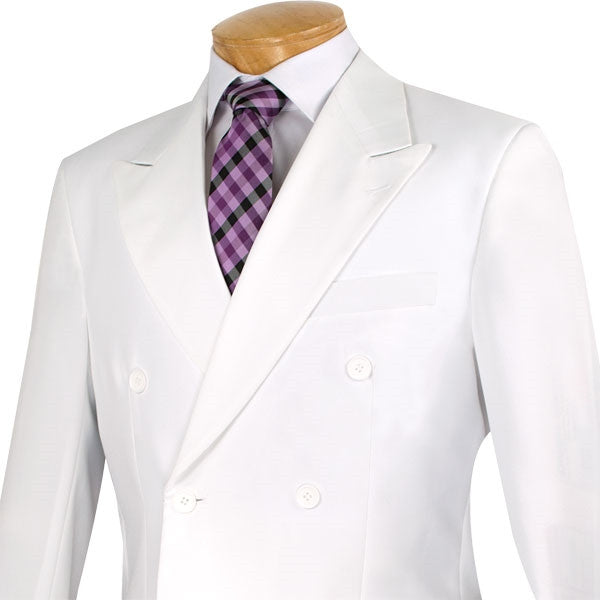 Atlantis Collection - White Regular Fit Double Breasted 2 Piece Suit