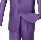 Slim Fit Shiny Sharkskin Men's 2 Piece Suit in Purple