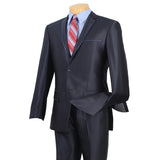 Slim Fit Men's Suit 2 Piece 2 Buttons  ShinySharkskin in Blue