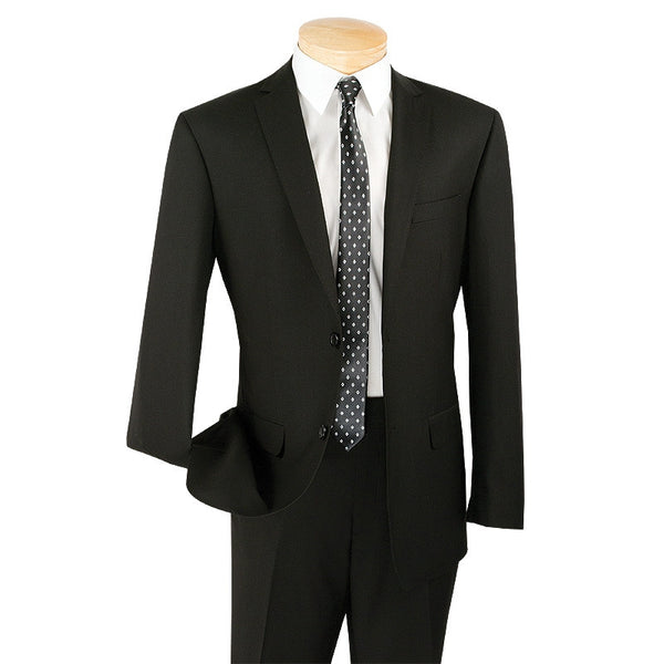 Slim Fit Men's Suit 2 Piece 2 Button in Black | Suits Outlets Men's Fashion