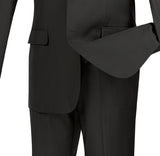 Slim Fit Men's Suit 3 Piece 2 Button in Black