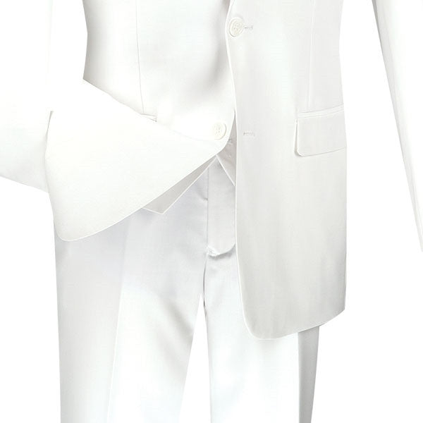 Slim Fit Men's Suit 3 Piece 2 Button in White
