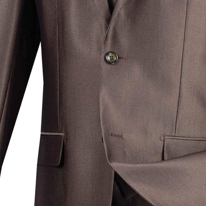 Slim Fit Men's Suit With Vest 3 Piece 2 Buttons in Mocha