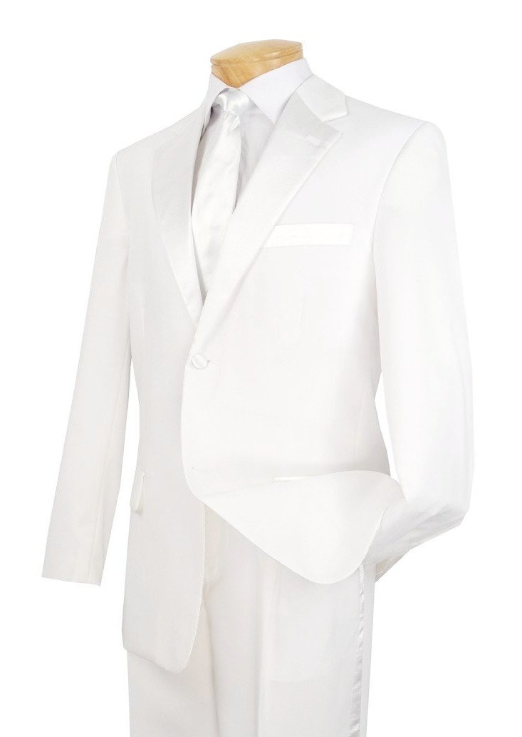 (Limited Sizes) Regular Fit 2 Piece Tuxedo In White | Suits Outlets Men ...