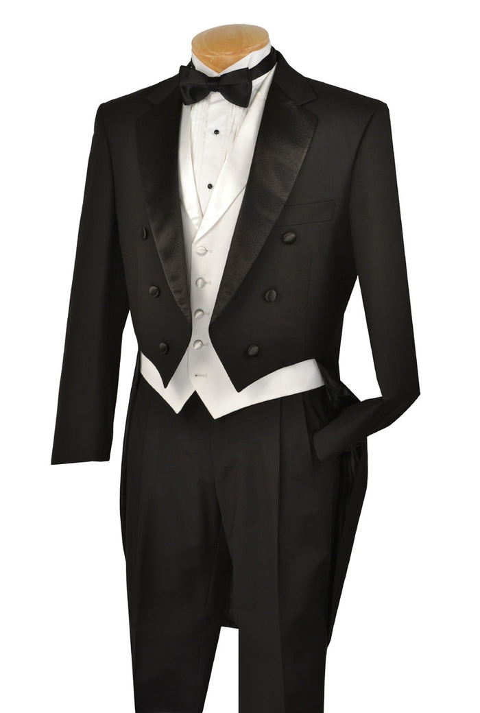 Men's Tuxedo Regular Fit Collection With Tails 3 Piece In Black | Suits ...