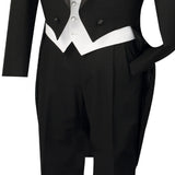 (52R) Men's Tuxedo Regular Fit Collection With Tails 3 Piece In Black