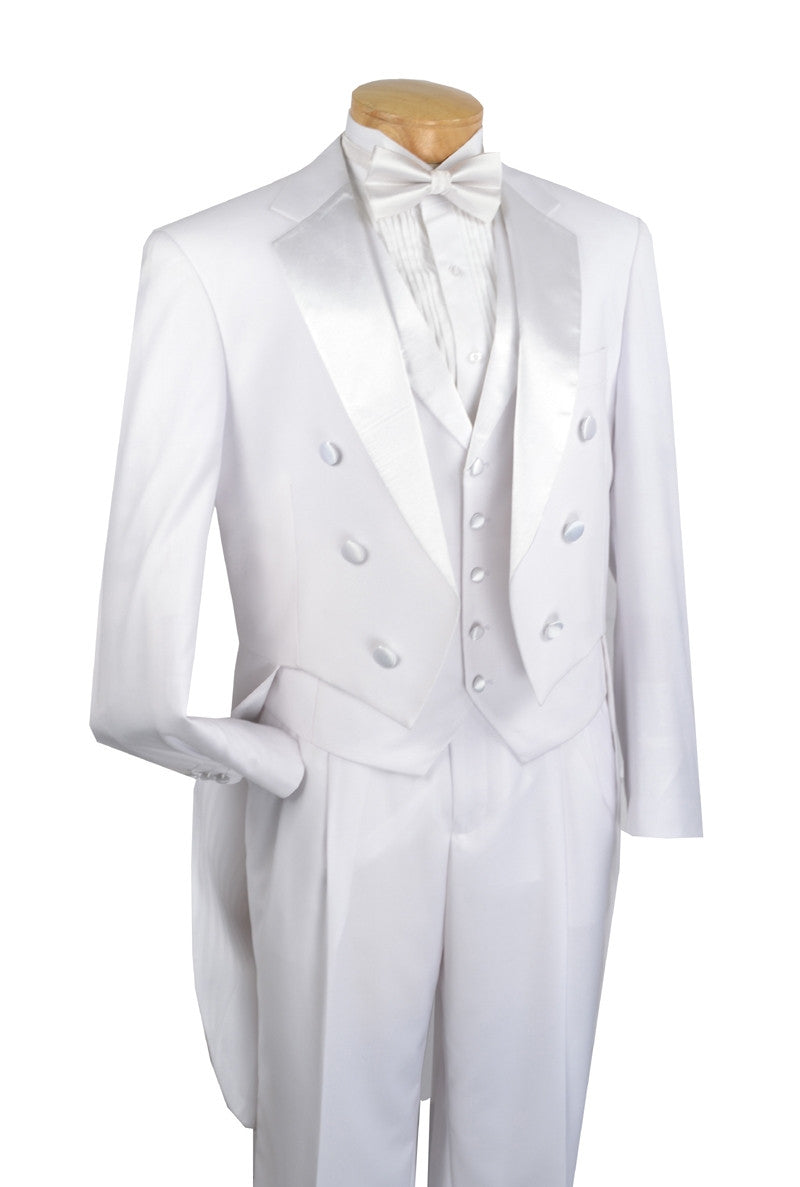 Men's Tuxedo Regular Fit Collection With Tails 3 Piece In White