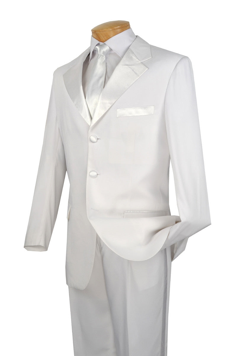 Men's Regular Fit Tuxedo 2 Piece Collection In White 3 Button Design ...