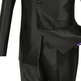 Designed Shiny Sharkskin Suit Ultra Slim Fit 3 Piece in Black