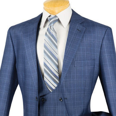 Renaissance Collection - Regular Fit 3 Piece Suit Oxford Blue | Suits ...