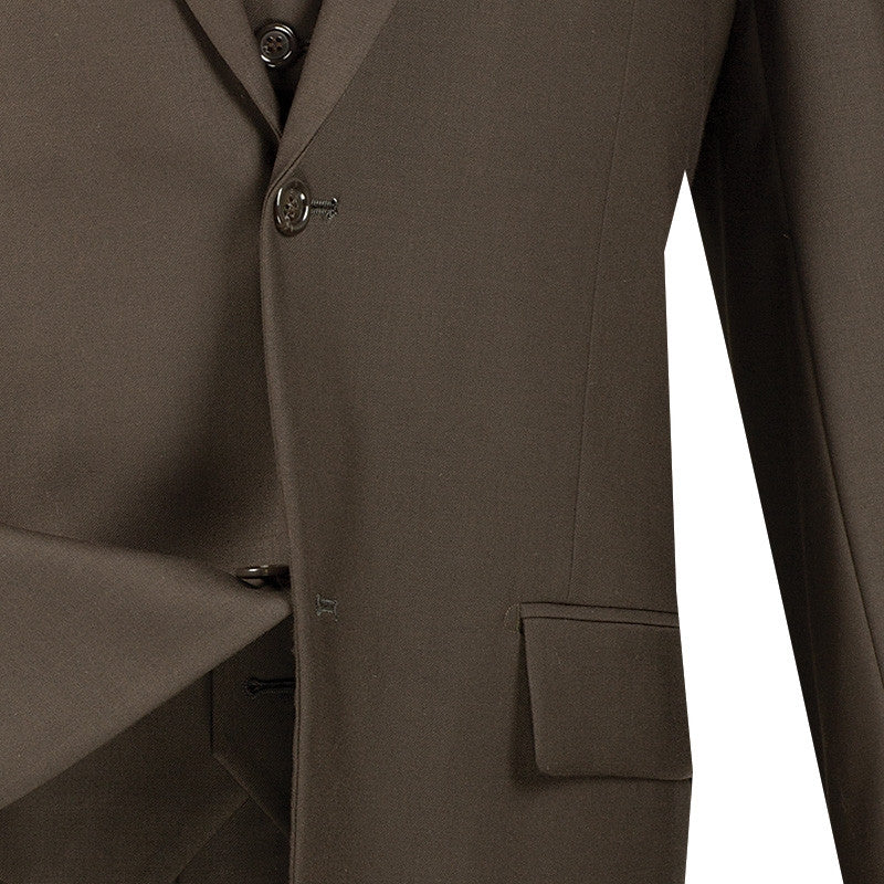 Morgan Collection - Regular Fit 3 Piece Suit 2 Button Brown