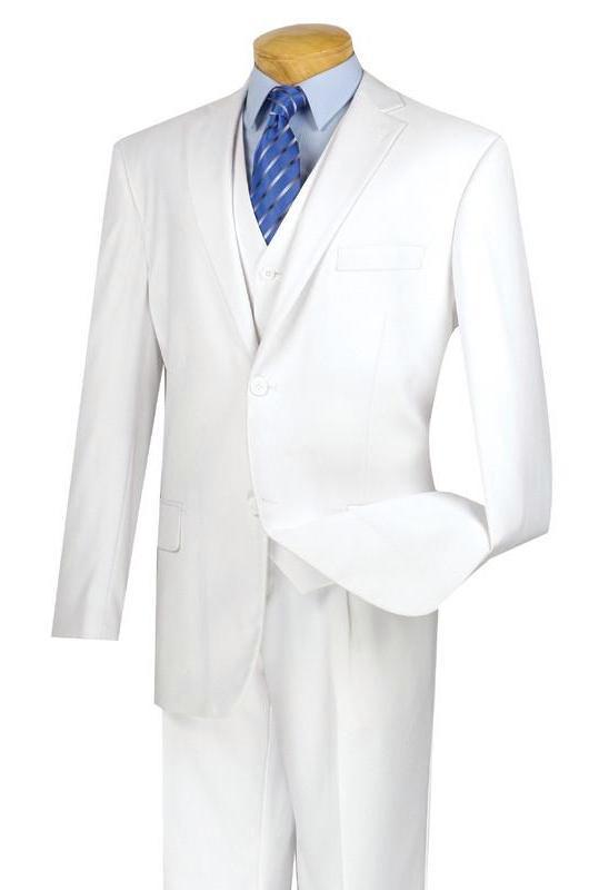 Morgan Collection - Regular Fit 3 Piece Suit 2 Button White