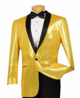 Spotlight Collection - Regular Fit Gold Sequins Party Jacket