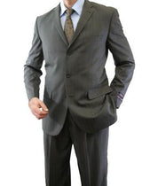Regular Fit Suit Tone On Tone Stripe Design in Gray 2 Piece