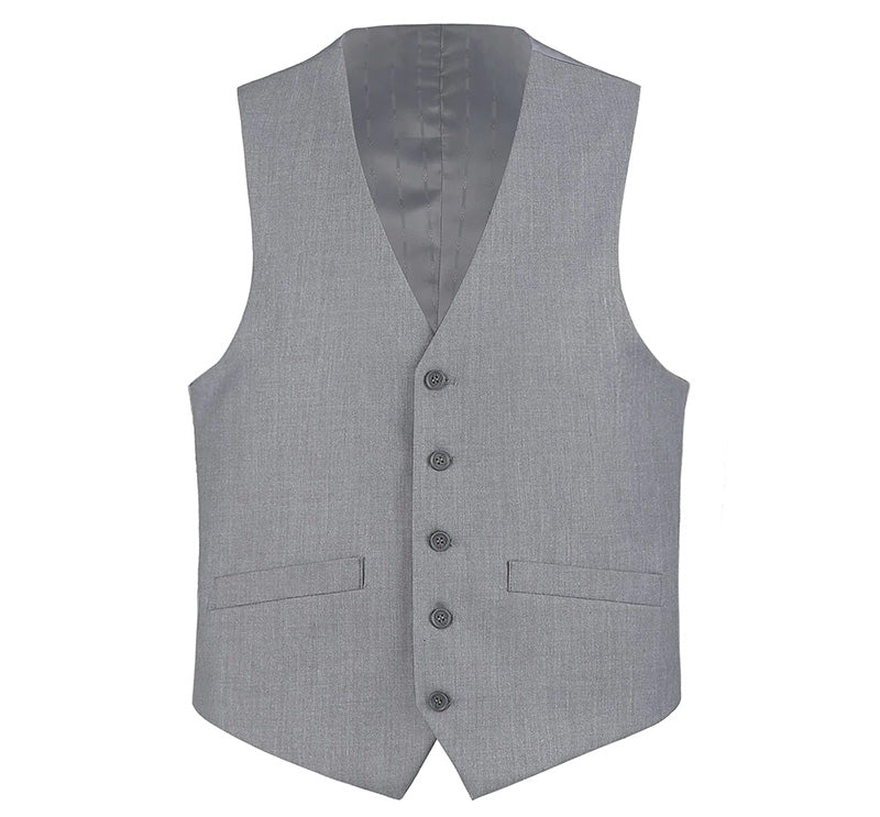 Vanderbilt Collection - Classic Dress Vest 5 Buttons Regular Fit In Gray