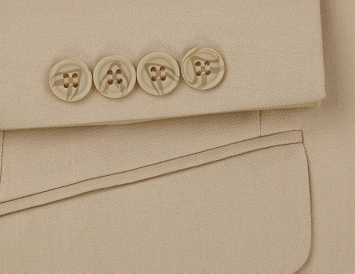 Vanderbilt Collection - Classic 2 Piece Suit 2 Buttons Regular Fit In Beige