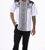 Black Design Walking Suit 2 Piece Short Sleeve Set